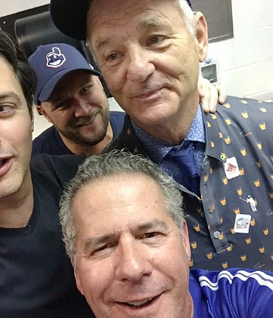 Mike Muscato, foreground, grabs a selfie with actor Bill Murray, background right, at Wednesday night's final World Series game. Muscato was in Cleveland for the decisive game and didn't miss the opportunity to be seen with the comedic actor.