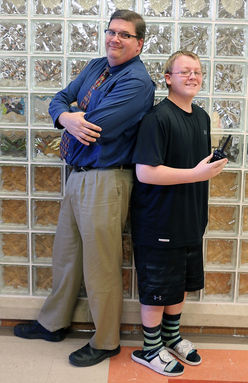 VMS eighth-grader Christopher Clark was chosen as October Student of the Month. He is pictured with VMS Principal Travis Troyer. 