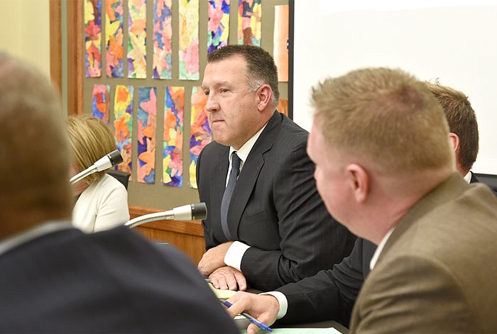 Jefferson City Public Schools Superintendent Larry Linthacum sits during a school board meeting on Monday, Nov. 14, 2016. 