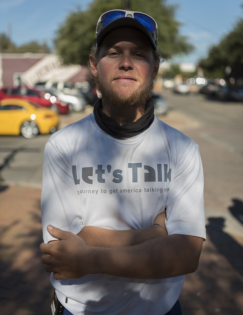 Chris Andrews  is walking across the country to promote face to face communication.