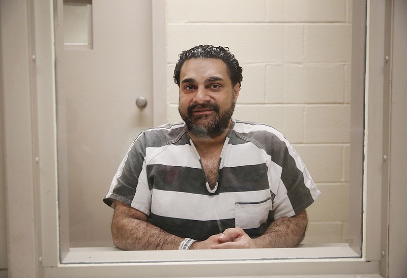 Babak Taherzadeh is accused of harassing Judge Brandon Birmingham, who presides over the 292nd District Court, and threatening the judge's family on social media for months, according to an arrest warrant affidavit, here detained in the Dallas County Jail on November 18, 2016. 