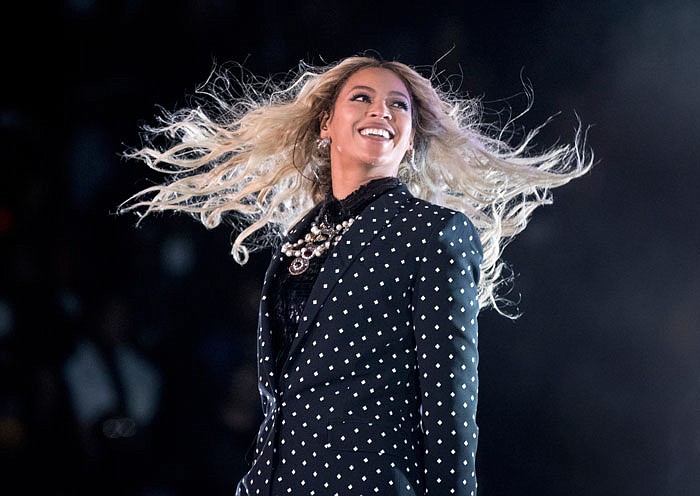 Beyonce performs at a Get Out the Vote concert for Democratic presidential candidate Hillary Clinton in Cleveland. 