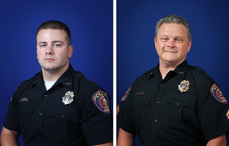 Officer Ricky Cockrell, left, and Sgt. Scott Megason were recognized Friday, Dec. 2, 2016, by the U.S. Attorney's Office of the Wester District of Arkansas in Fort Smith "for their outstanding work in recent law enforcement operations."