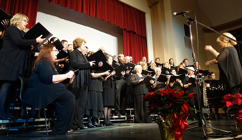 Members of the 50-strong Callaway Singers group launch into their first song at their 2016 Christmas performance. Half of the donated funds from the audience went to charity.