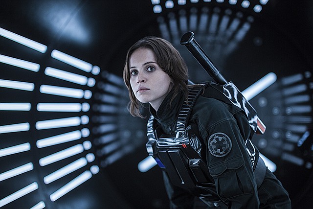 This image released by Lucasfilm Ltd. shows Felicity Jones as Jyn Erso in a scene from, "Rogue One: A Star Wars Story."