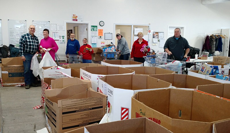 Volunteers at the Moniteau Christian Ministries Center in California, Mo., helped sort and distribute 1,100 toys to Moniteau County children this year through the U.S. Marine Corps Reserve Toys for Tots program.