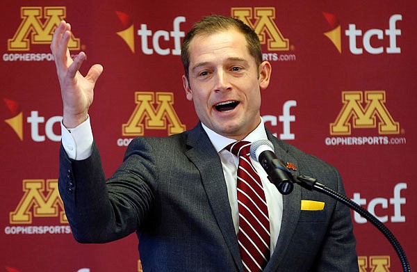 New University of Minnesota football coach P.J. addresses the media after he was introduced during a news conference Friday in Minneapolis.