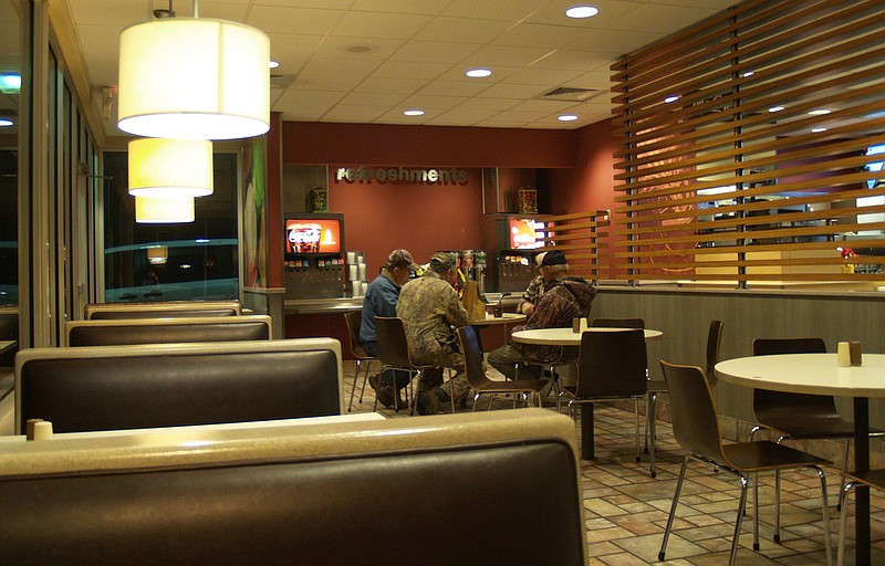  These men find plenty to talk about over coffee very early almost every day, sometimes including Sundays, at this McDonald's in Atlanta, Texas.