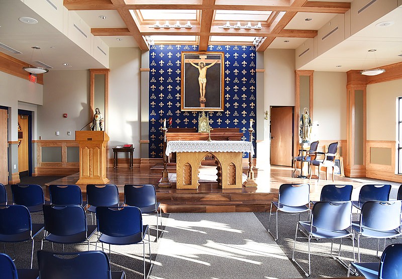 Part of the new addition at Helias Catholic High School in Jefferson City is a chapel. The plan is to be able to seat nearly 200 students in the chapel for services.