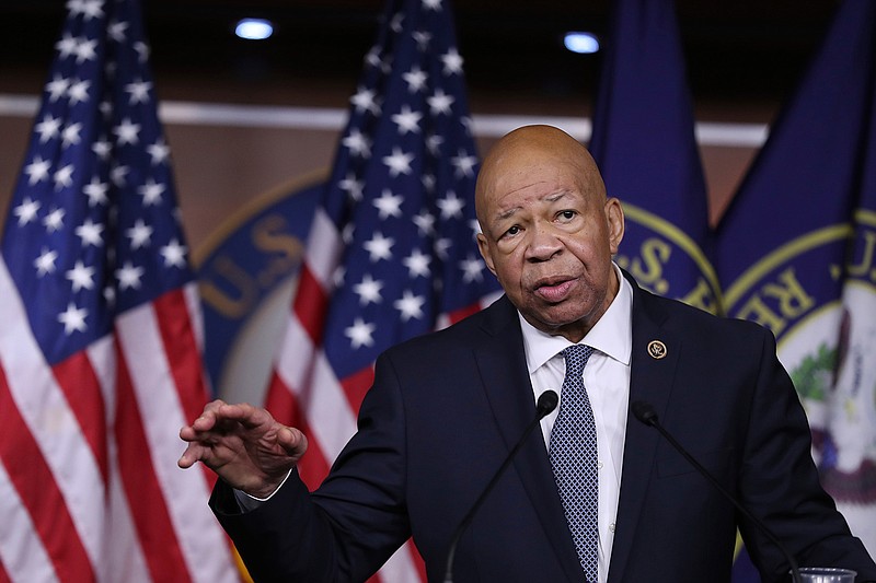 Rep. Elijah Cummings, D-Md. speaks during a news conference on Capitol Hill in Washington, Thursday, Jan. 12, 2017, talking about staff member Katie Malone who worked as a special assistant in his Catonsville, Md. office. According to Cummings, Malone lost six children in an early morning fire in Baltimore, Md. 