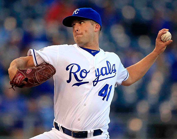 Royals pitcher Danny Duffy works to the plate during a game against the Twins last season at Kauffman Stadium.