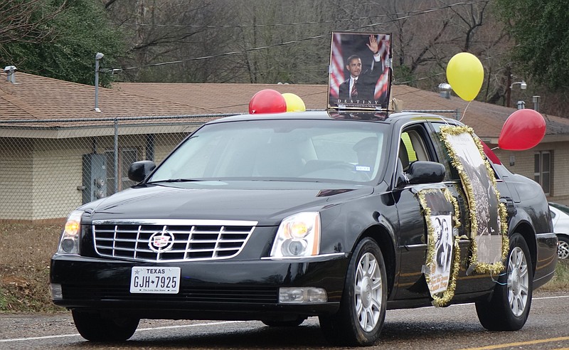 This parade entry in Linden's Martin Luther King Jr. Day commemorations on Monday also included recognition of President Barack Obama as it wound through the city streets. King was an American Baptist minister and leader in the Civil Rights Movement. 