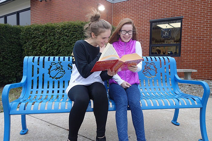 Julia Thieret, left, will compete in the Columbia Daily Tribune Regional Spelling Bee in March; Grace Pontius is her alternate.