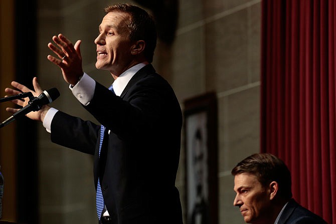 Gov. Eric Greitens delivers his State of the State address at the Missouri Capitol Tuesday, Jan. 17, 2017. 