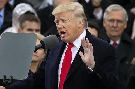 President Donald Trump speaks after being sworn in as the 45th president of the United States during the 58th Presidential Inauguration at the U.S. Capitol in Washington, Friday, Jan. 20, 2017.