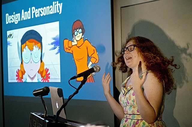 Madison Stubbs speaks Dec. 9 during the Animated Women symposium at California Institute of the Arts in Valencia. The California Institute of the Arts was created partly by Walt Disney's desire to bring more top-flight animators into the profession. Nearly three-quarters of CalArts' more than 250 animation students are women, and there's a new goal: Ensure when they land jobs, they get to draw female characters reflective of the real world and not just the nerds, sex bombs, tomboys or ugly villains who proliferate now.
