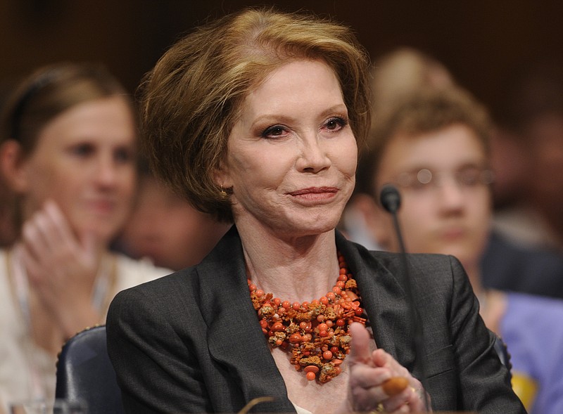 This June 24, 2009 file photo shows actress Mary Tyler Moore before the Senate Homeland Security and Governmental Affairs Committee hearing on Type 1 Diabetes Research on Capitol Hill in Washington. Moore died Wednesday, Jan. 25, 2017, at age 80.