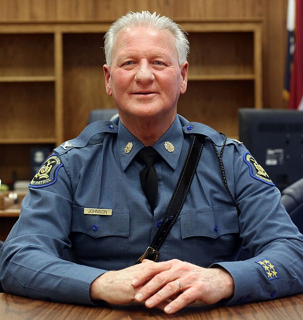 Col. Bret Johnson poses for a portrait Thursday, Jan. 26, 2017 at his office in the Highway Patrol General Headquarters in Jefferson City. Johnson will be retiring from the force after approximately 30 years of service.