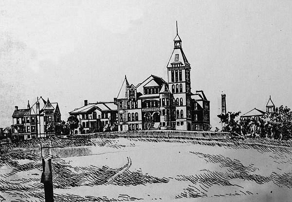 A sketch of Barnes-Krekel Hall at Lincoln is shown. The 12-room building served as a girls' dorm, campus dining and recreation hall after opening in 1882, according to Arnold Parks' Lincoln University 1920-70. The hall was demolished in the 1960s.