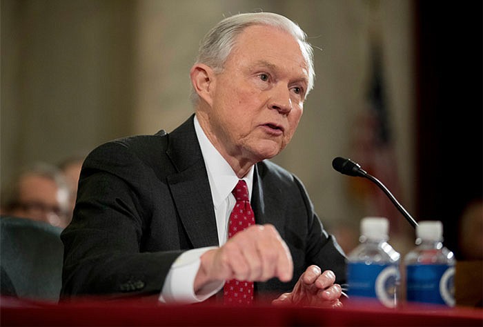 New U.S. Attorney General Jeff Sessions is shown during his confirmation hearings,