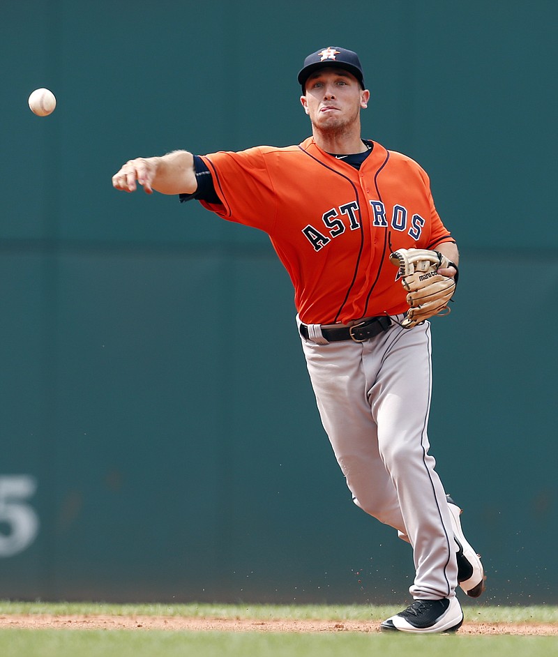 In this Sept. 8, 2016, file photo, Houston Astros' Alex Bregman makes a play against the Cleveland Indians during the sixth inning of a baseball game in Cleveland. Bregman, the second overall pick in the 2015 draft, made his major league debut last season. Bregman hit .264 with eight home runs and 34 RBIs in 49 games last year and the Astros are eager to see what he can do in his first full season in the majors. 