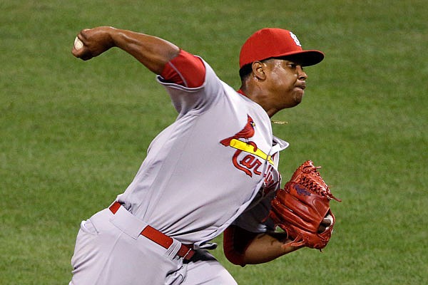 Cardinals starting pitcher Alex Reyes works to the plate during a game last September against the Pirates in Pittsburgh.