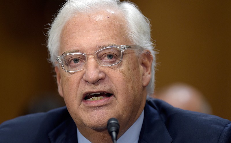 David Friedman, nominated to be U.S. Ambassador to Israel, testifies on Capitol Hill in Washington, Thursday, Feb. 16, 2017, at his confirmation hearing before the Senate Foreign Relations Committee. 