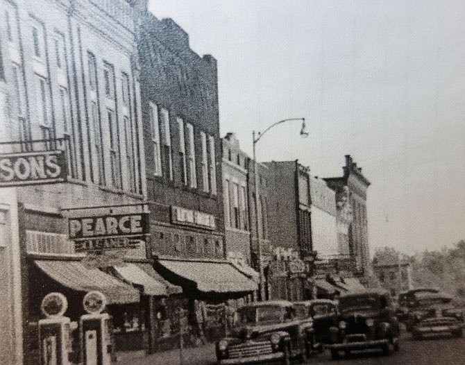 Now under new ownership, the Blattner building, third awning from the left, in earlier days.