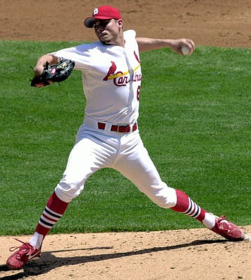 In this May 10, 2001, file photo, Cardinals starting pitcher Rick Ankiel pitches during a game against the Pirates at Busch Stadium.