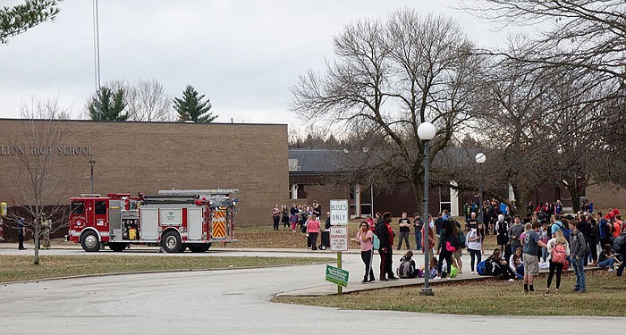 About 600 Fulton High School students were evacuated Tuesday after a fire alarm was accidentally set off.