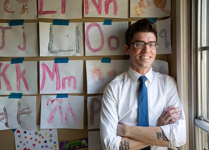 Zachary Turpin, a University of Houston graduate student, poses for a portrait at his home, Thursday, Feb. 16, 2017, in Houston. Turpin recently discovered a previously unknown novella by the poet Walt Whitman. 