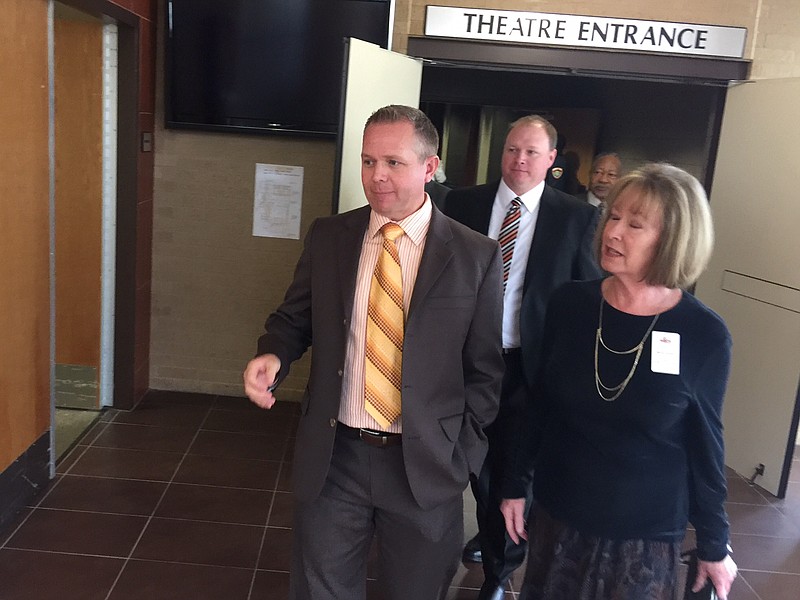 Gerry Stanford prepares to greet media as the new Texas High Tiger head football coach and athletic director at a press conference Monday. 