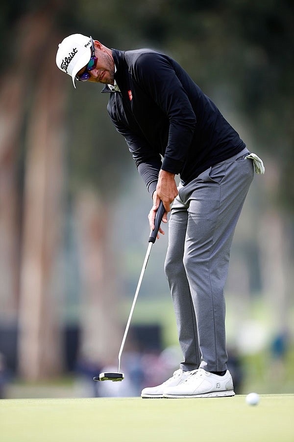 Adam Scott putts on the eighth hole during the first round of the Genesis Open earlier this month at Riviera Country Club in the Pacific Palisades area of Los Angeles.