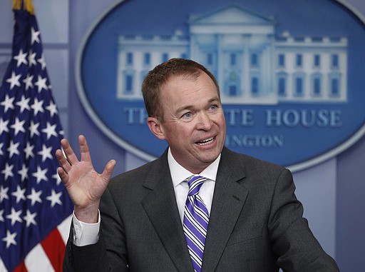 Budget Director Mick Mulvaney speaks to reporters during a daily press briefing at the White House in Washington, Monday, Feb. 27, 2017.