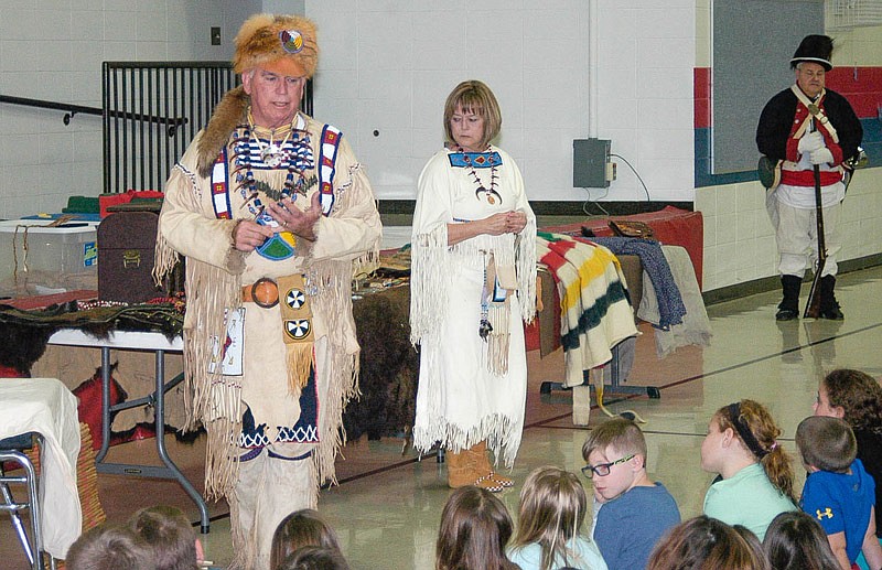 California third- and fourth-graders were treated to a visual, and almost hands on, history lesson Feb. 24 in the elementary school gym.