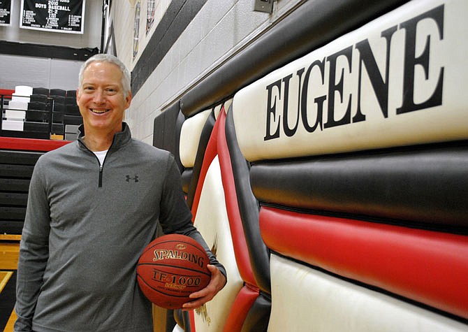 Craig Engelbrecht will continue his legacy in coaching varsity boys basketball at Eugene, even though he will retire from teaching at the end of this school year. His 27 years coaching at Eugene are highlighted with many accolades, including celebrating his 500th varsity win this year.