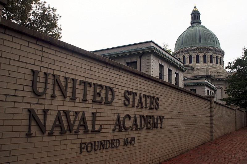 This May 10, 2007 file photo shows the U.S. Naval Academy in Annapolis, Md. Reports of sexual assaults increased at two of the three military academies last year and an anonymous survey suggests sexual misconduct rose across the board at the schools, The Associated Press has learned. Assault reports rose at the U.S. Naval Academy in Annapolis, Maryland, and the U.S. Military Academy at West Point, New York, while dropping at the U.S. Air Force Academy in Colorado.