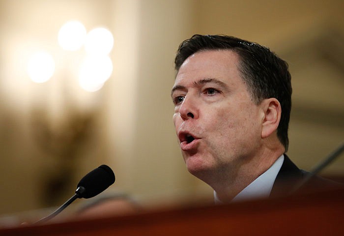 FBI Director James Comey, testifies Monday, March 20, 2017 before the House Intelligence Committee hearing on allegations of Russian interference in the 2016 U.S. presidential election. 