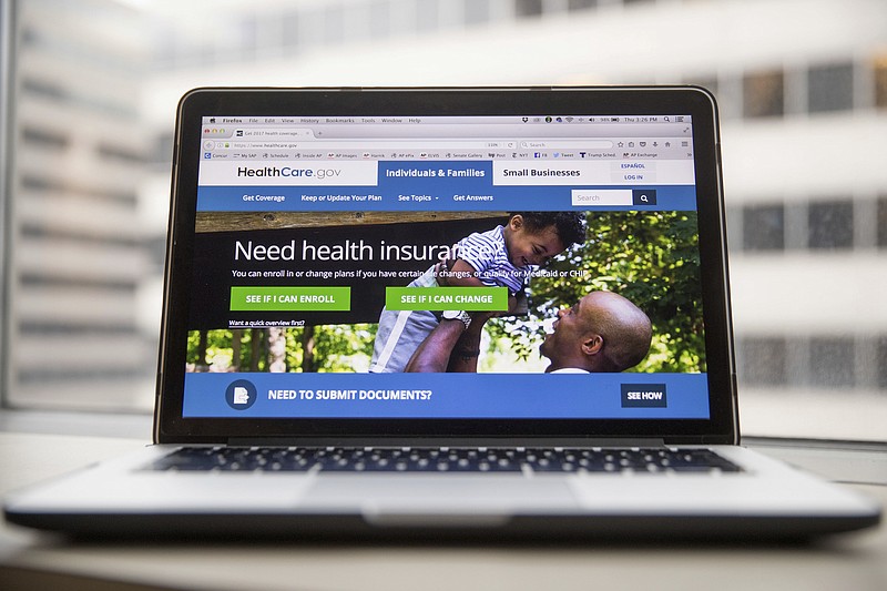 This Thursday, Feb. 9, 2017 photo shows the HealthCare.gov website, where people can buy health insurance, displayed on a laptop computer screen in Washington. 