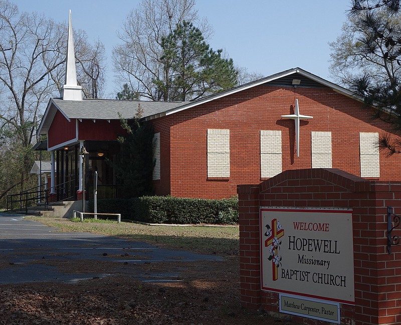 The pretty and long-serving Hopewell Missionary Baptist Church is found along County Road 2321, just a short distance from Texas Highway 11 near Hughes Springs.