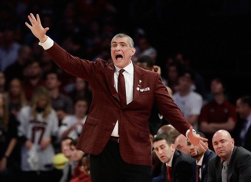 South Carolina head coach Frank Martin reacts in the second half against Florida during the East Regional championship game of the NCAA men's college basketball tournament, Sunday, March 26, 2017, in New York. 