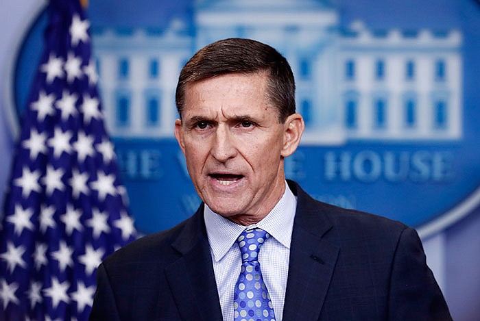 National Security Adviser Michael Flynn speaks during a Feb. 1 news briefing at the White House. Trump said his former national security adviser is right to ask for immunity in exchange for talking about Russia.