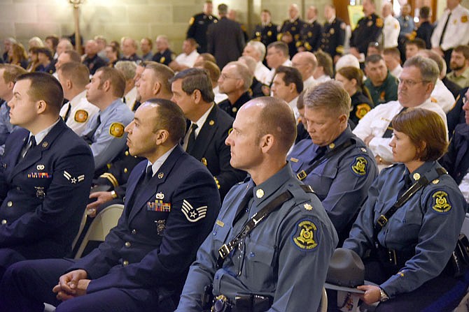 Members of fire departments and other agencies across the state came to the Capitol Wednesday for  Fire Fighters Day. Missouri's fire service includes more than 24,000 career and volunteer responders working in more than 850 departments.