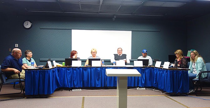 FILE: South Callaway's Board of Education is shown meeting in 2017.