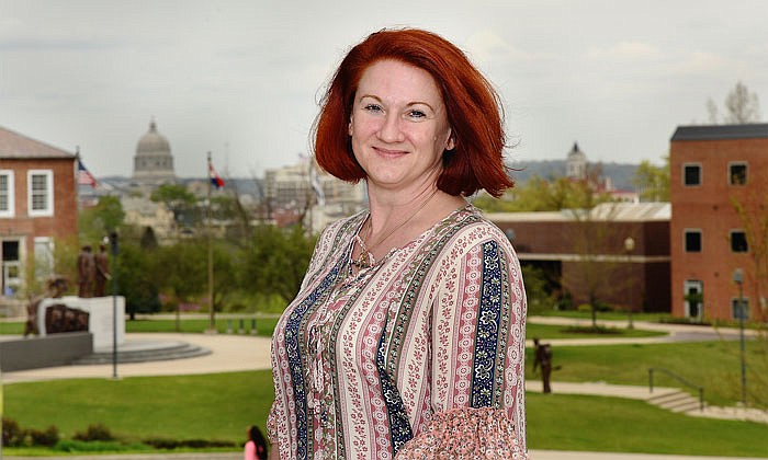 Annie Willis poses on the campus of Lincoln University where she serves as a university attorney.