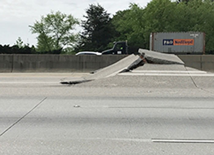 A buckled section of highway has closed another important thoroughfare in Atlanta.