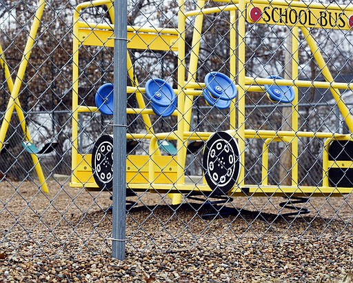 In this photo taken Jan. 26, 2016, the empty playground at Trinity Lutheran Church in Columbia, Mo. Justice Neil Gorsuch's first week hearing Supreme Court arguments features a case that's giving school choice advocates hope for an easier use of public money for private, religious schools in dozens of states. The long-delayed argument Wednesday, April 19, 2017, deals with whether Missouri should pay for a soft surface at the church playground. (Annaliese Nurnberg/Missourian via AP)