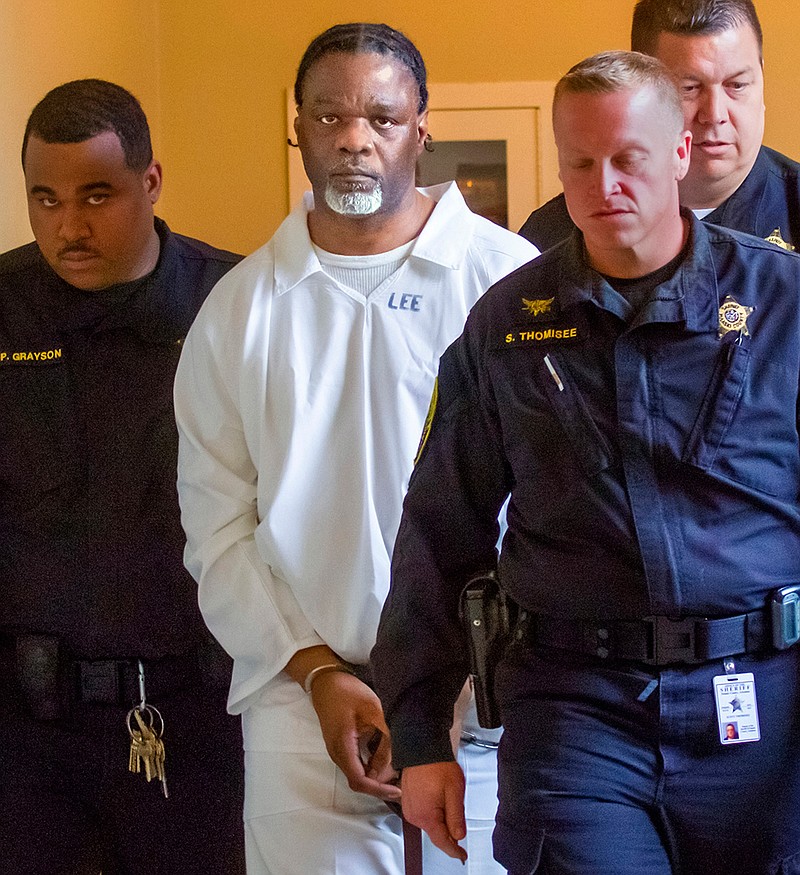 Ledell Lee appears in Pulaski County Circuit Court Tuesday, April 18, 2017, for a hearing in which lawyers argued to stop his execution which is scheduled for Thursday. Unless a court steps in,  Lee and Stacey Johnson are set for execution Thursday night. Lee was sentenced to death after being convicted of killing Debra Reese with a tire iron in February 1993 in Jacksonville. 