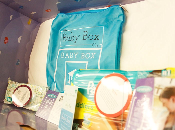 A Baby Box sits on display at the Harry S Truman VA Hospital in Columbia. Combat Boots & High Heels has paired up with Baby Box University to provide these kits and educational resources in their area and be a supportive network.