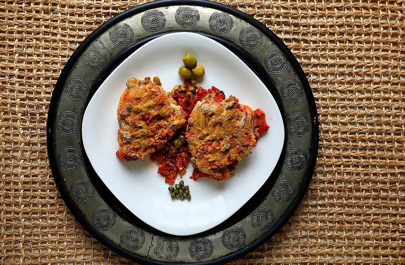 Baked Fish with Capers and Olives. 